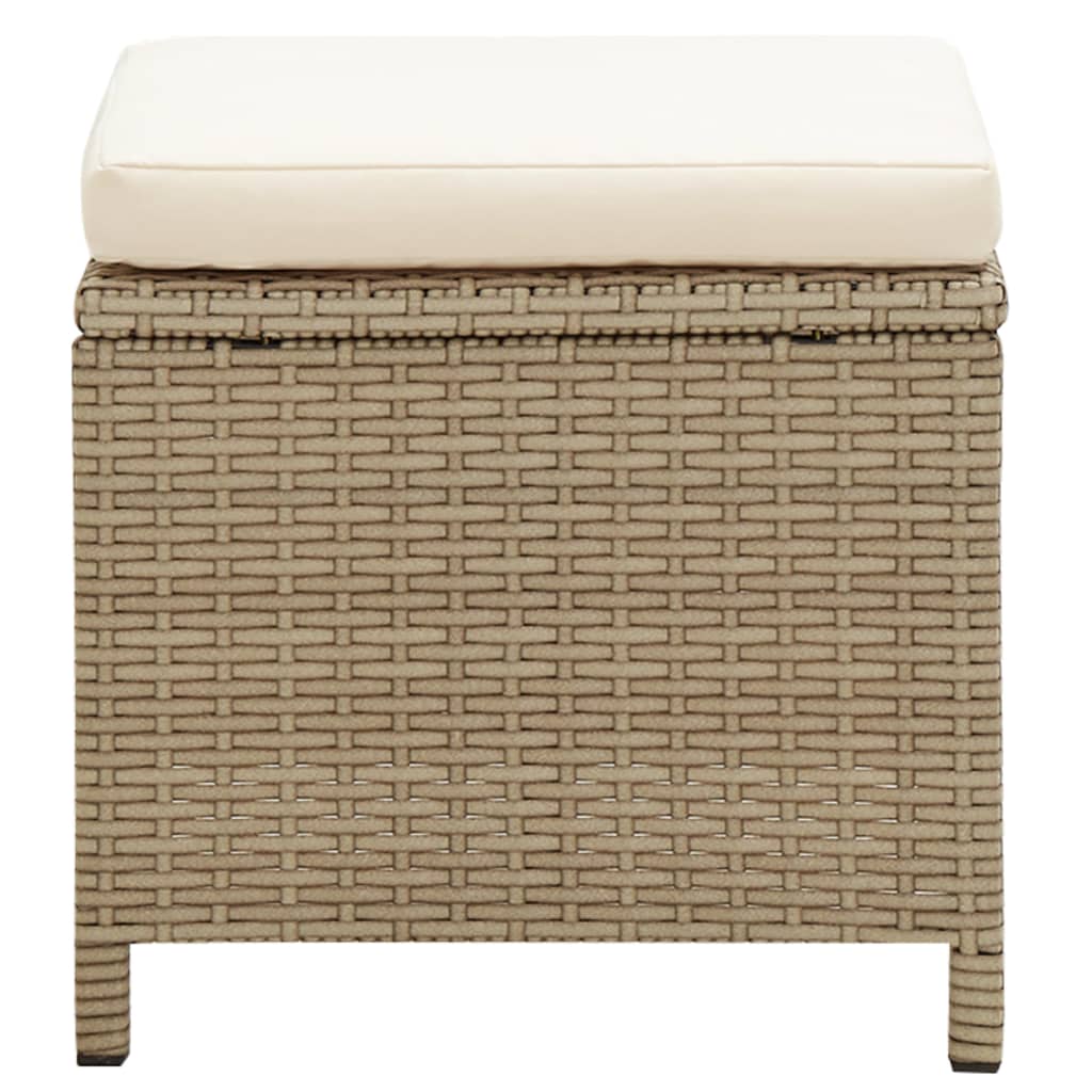 vidaXL Sgabelli da Giardino 4 pz con Cuscini in Polyrattan Beige