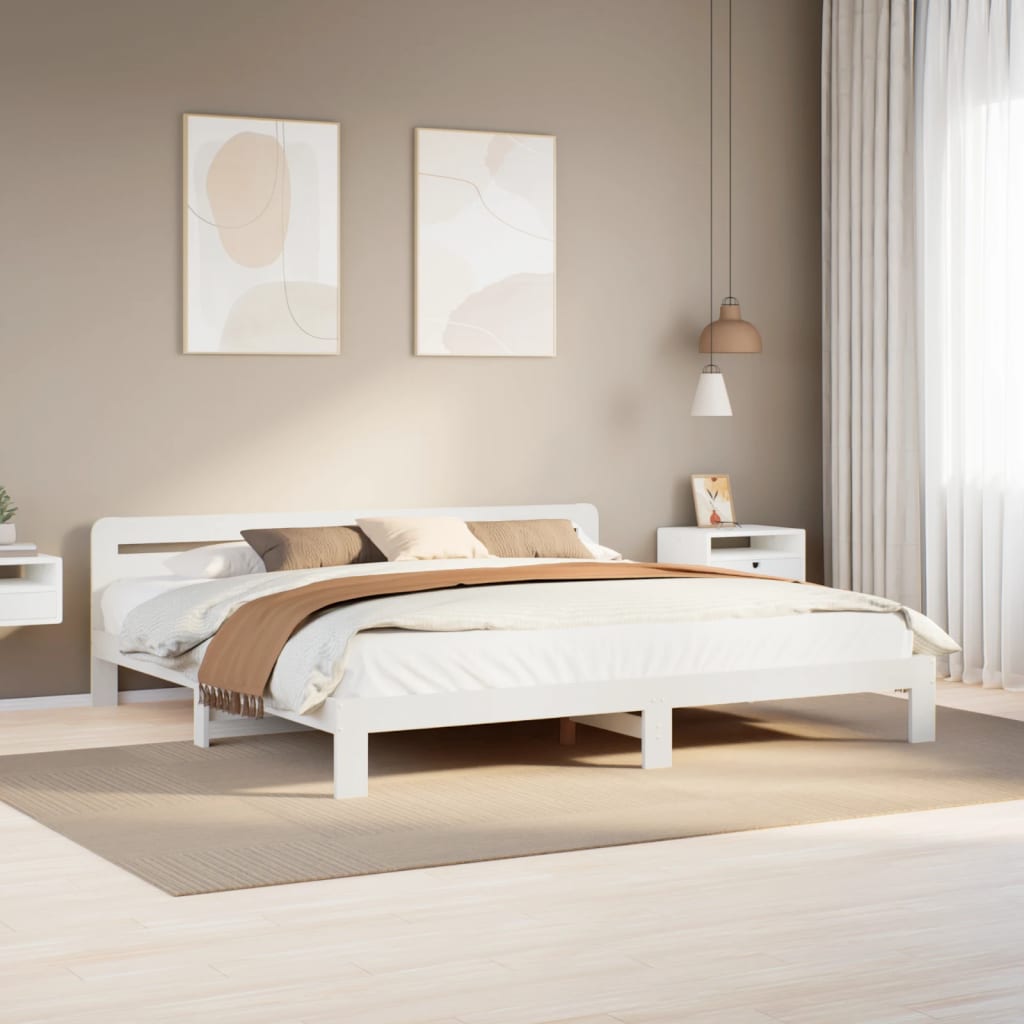 vidaXL Letto senza Materasso Bianco 180x200 cm Legno Massello di Pino