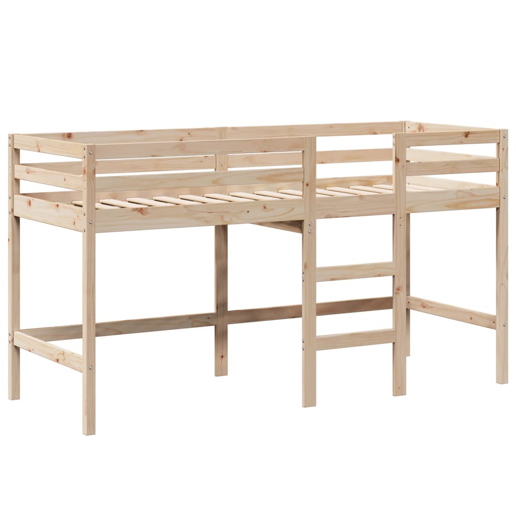 vidaXL Letto Soppalco con Scala e Tetto 80x200 cm Legno Massello Pino