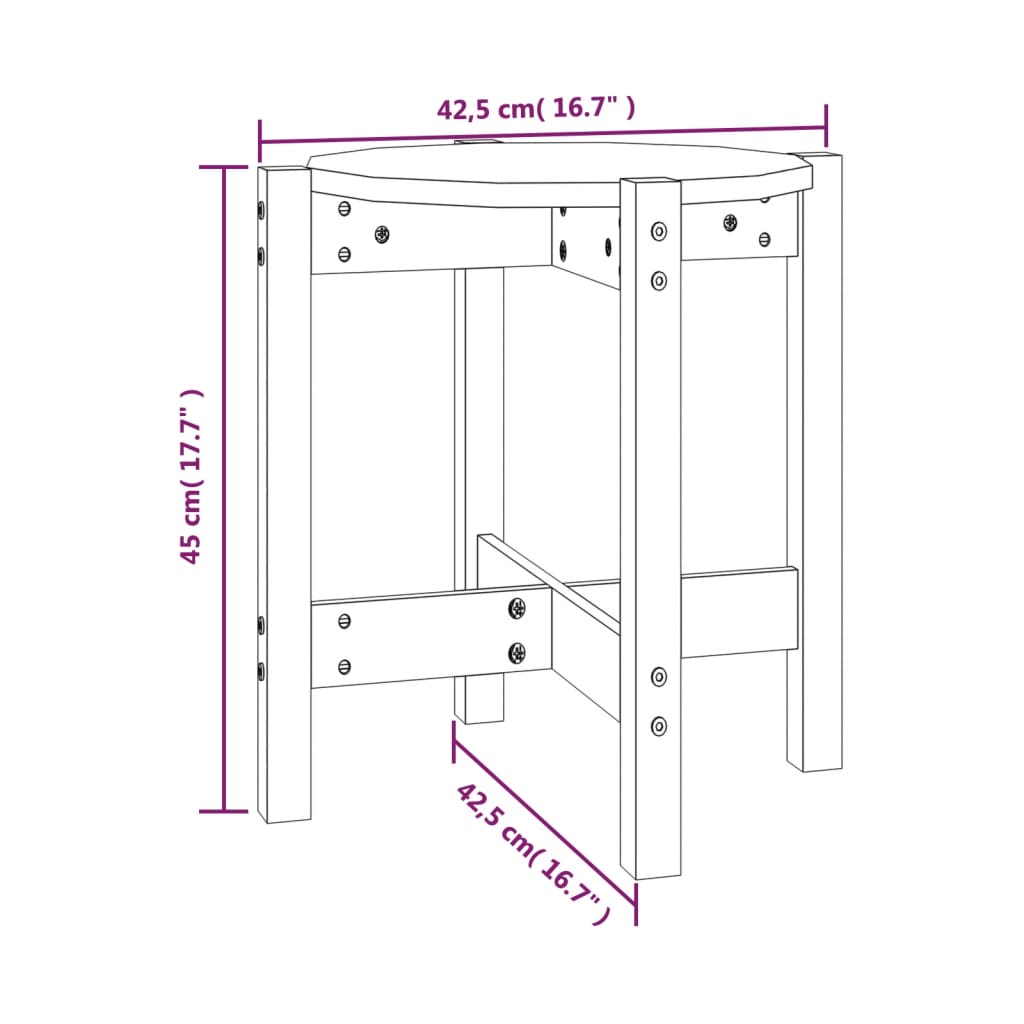 vidaXL Tavolino da Salotto Ambra Ø 42,5x45cm in Legno Massello di Pino