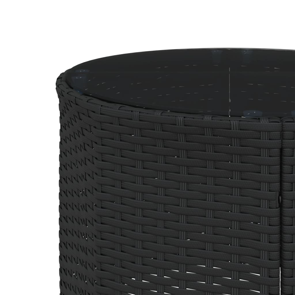 vidaXL Set Divani da Giardino Semicircolare 3 pz in Polyrattan Nero