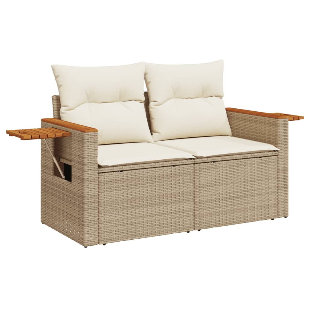 vidaXL Set Divano da Giardino 8 pz con Cuscini Beige in Polyrattan