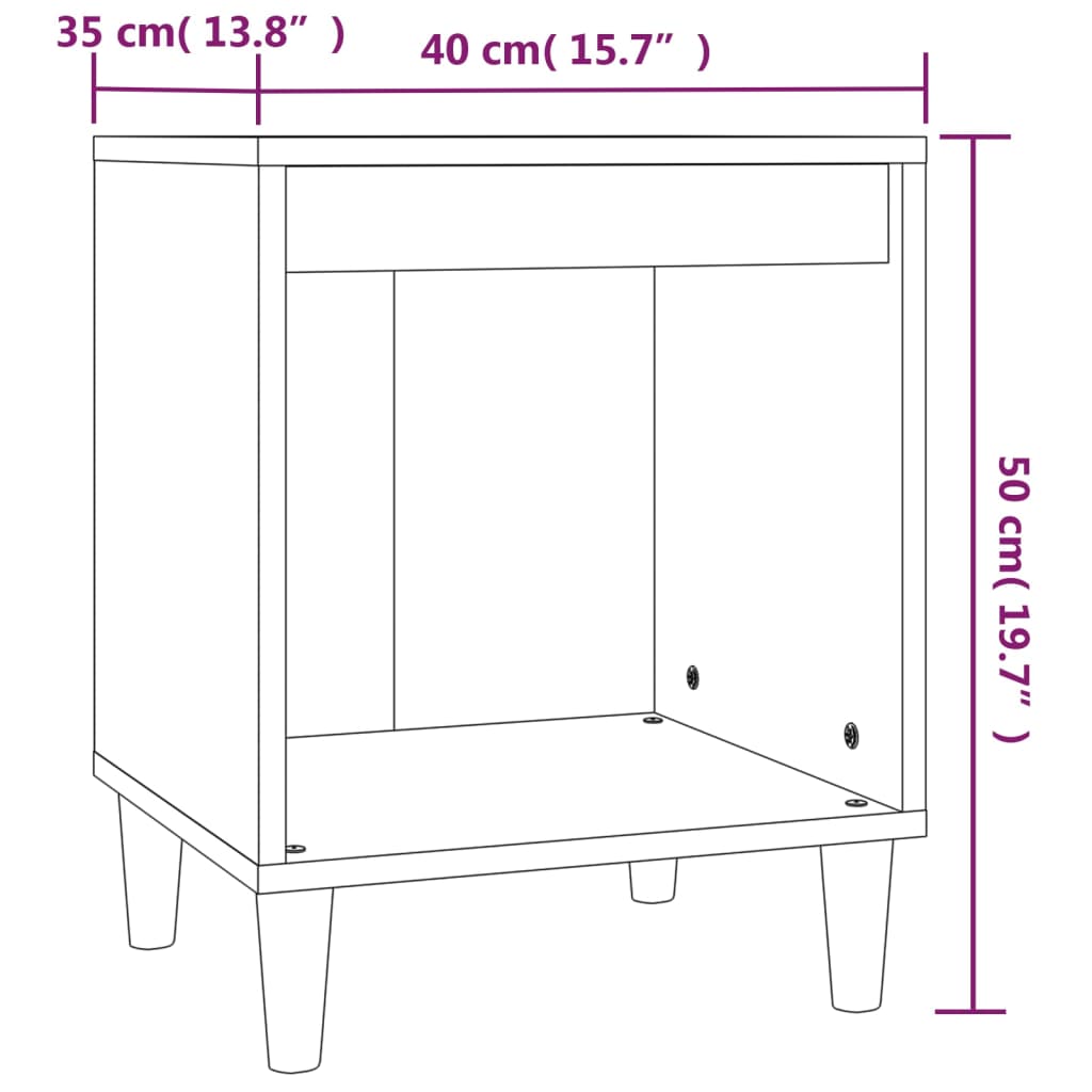 vidaXL Comodini 2 pz in Bianco 40x35x50 cm