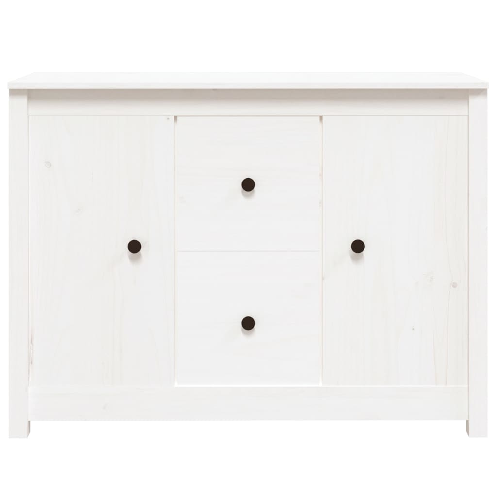 vidaXL Credenza Bianca 100x35x74 cm in Legno Massello di Pino