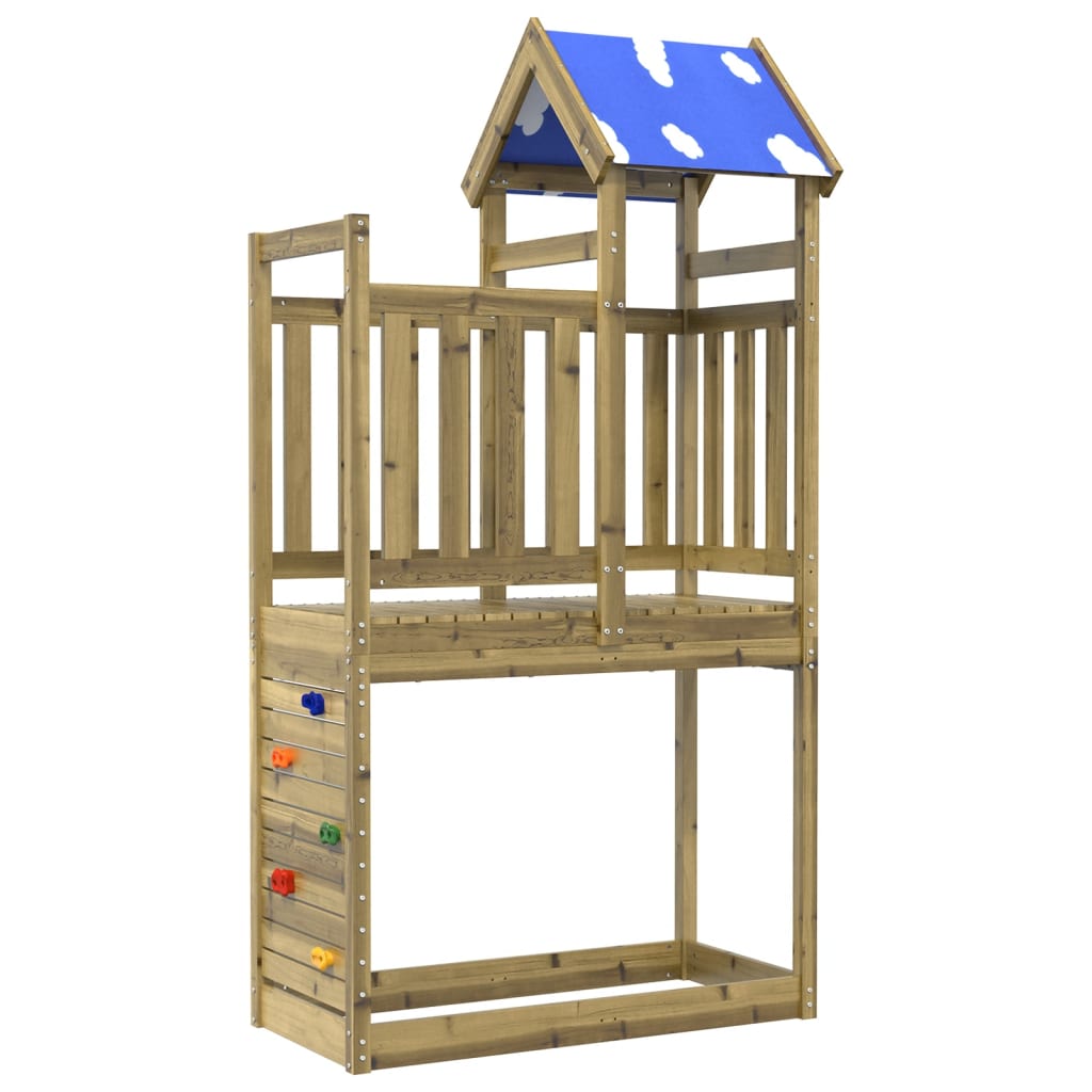 vidaXL Torre da Gioco con Arrampicata 110,5x52,5x215cm Pino Impregnato