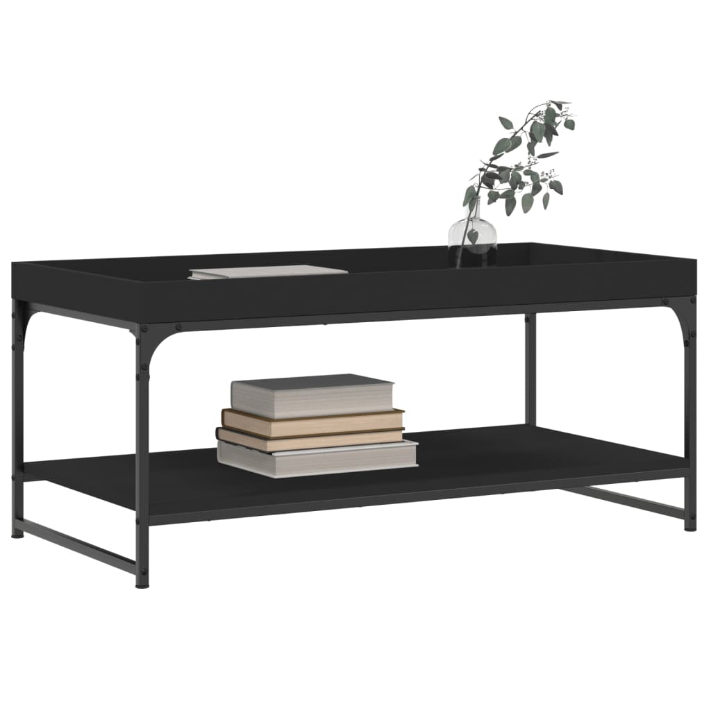 vidaXL Tavolino da Salotto Nero 100x49x45 cm in Legno Multistrato