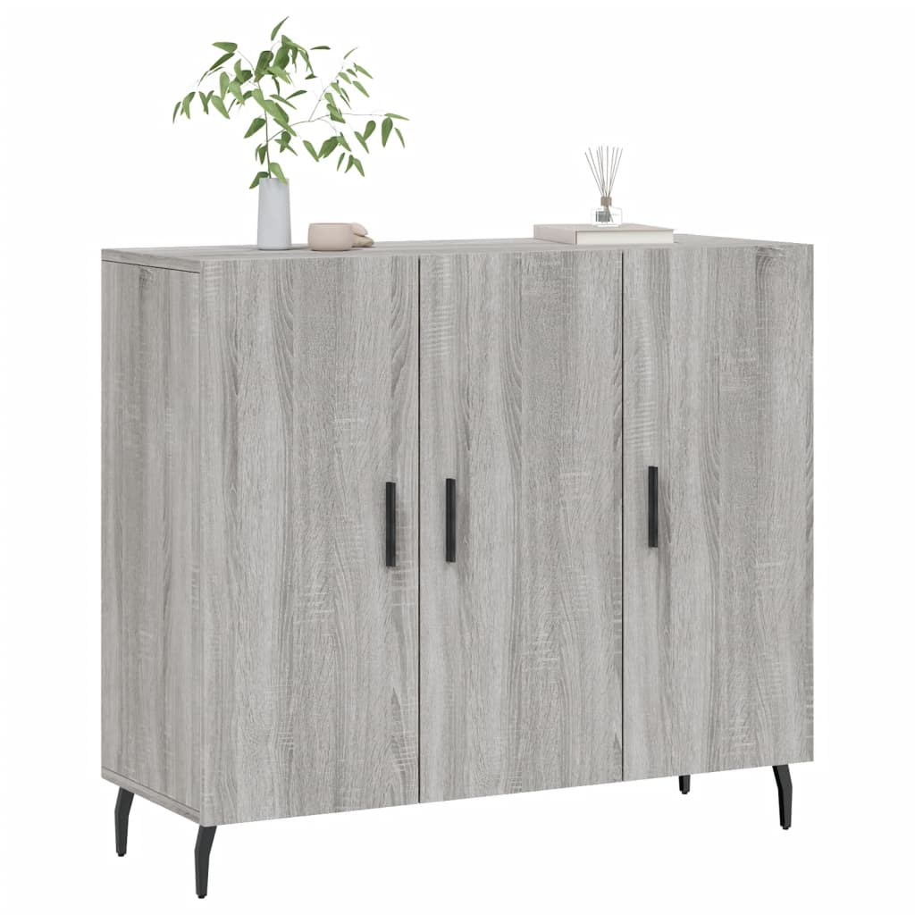 vidaXL Credenza Grigio Sonoma 90x34x80 cm in Legno Multistrato