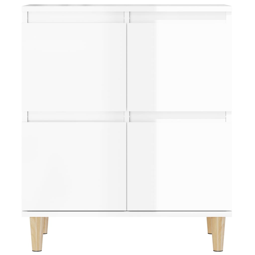 vidaXL Credenze 2pz Bianco Lucido 60x35x70 cm in Legno Multistrato