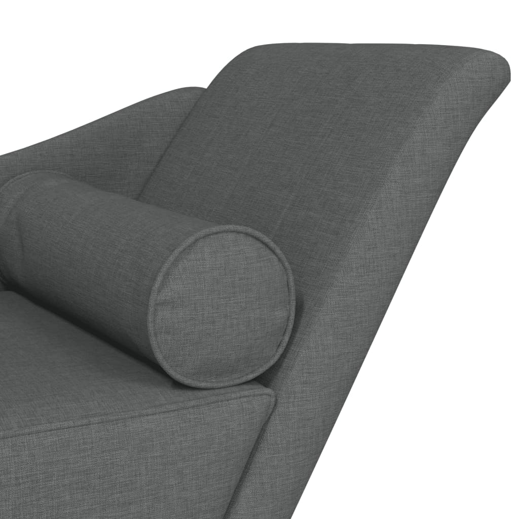 vidaXL Chaise Longue con Cuscini Grigio Scuro in Tessuto