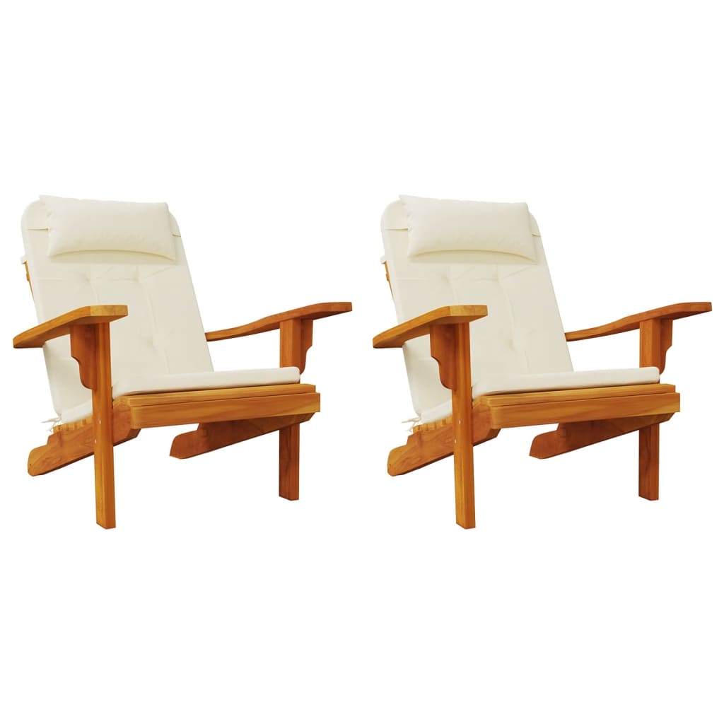 vidaXL Cuscini per Sedia Adirondack 2 pz Crema in Tessuto Oxford