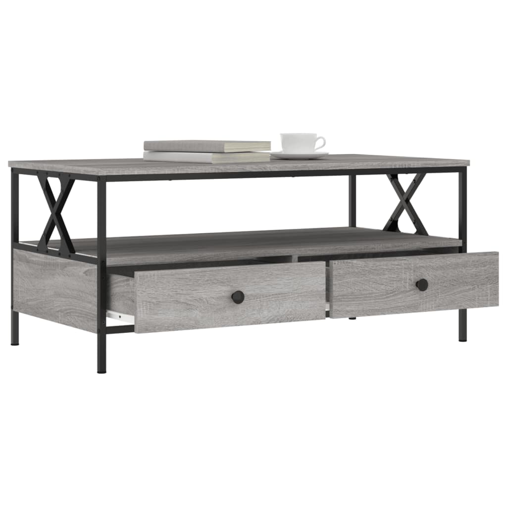 vidaXL Tavolino da Salotto Grigio Sonoma 100x51x45cm Legno Multistrato