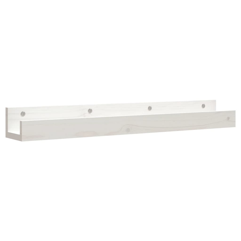 vidaXL Mensole da Parete 2 pz Bianco 80x12x9cm Legno Massello di Pino