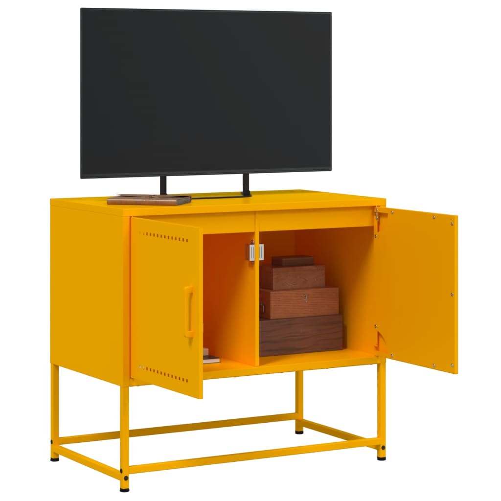 vidaXL Mobile TV Giallo Senape 68,5x39x60,5 cm in Acciaio