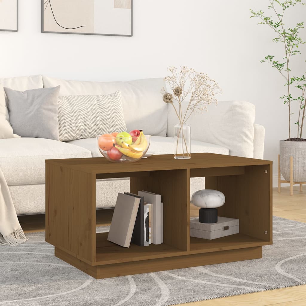 vidaXL Tavolino da Salotto ambra 80x50x40 cm Legno Massello di Pino