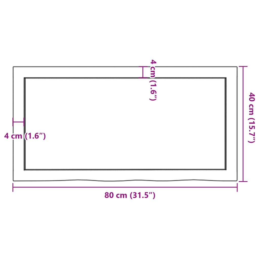 vidaXL Piano per Tavolo 80x40x(2-6) cm in Rovere Massello Non Trattato