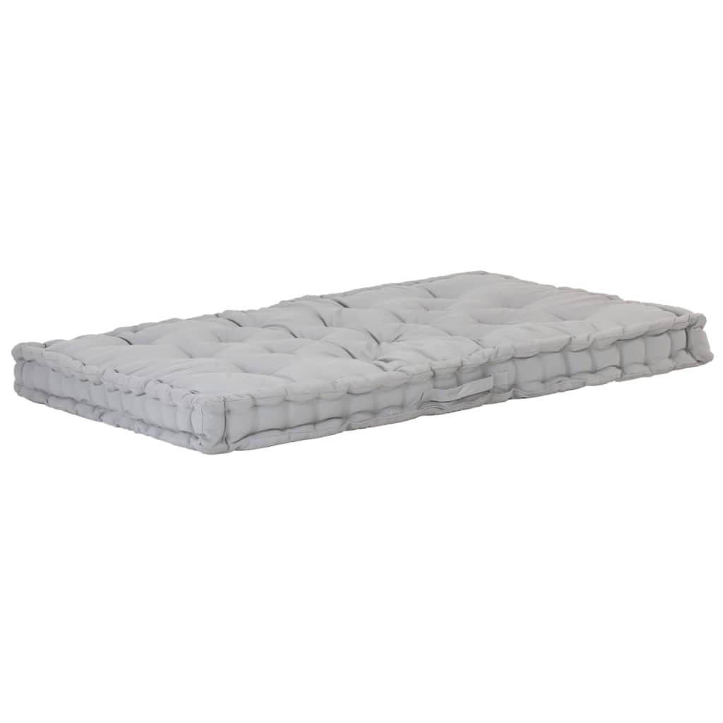 vidaXL Cuscino per Pallet e Pavimento in Cotone 120x80x10 cm Grigio