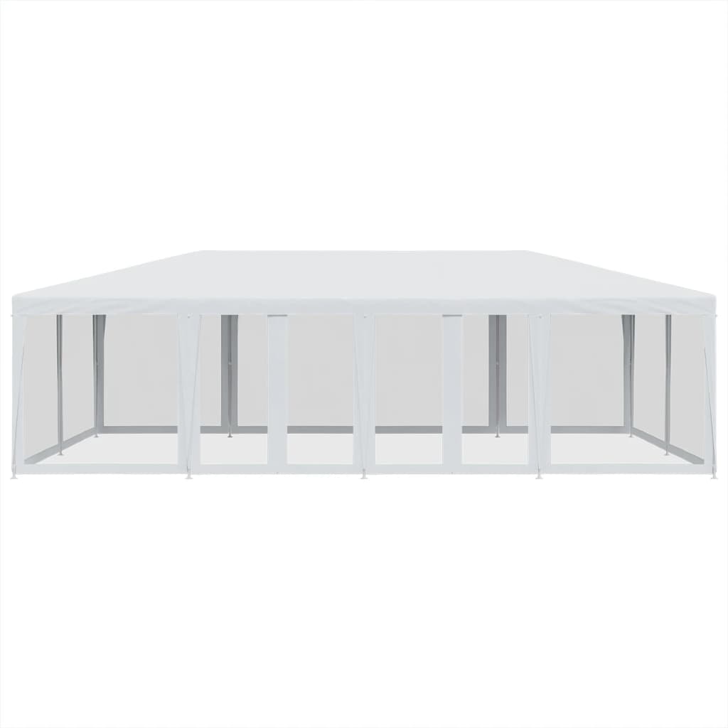 vidaXL Tenda per Feste con 12 Pareti Laterali in Rete Bianco 8x4m HDPE