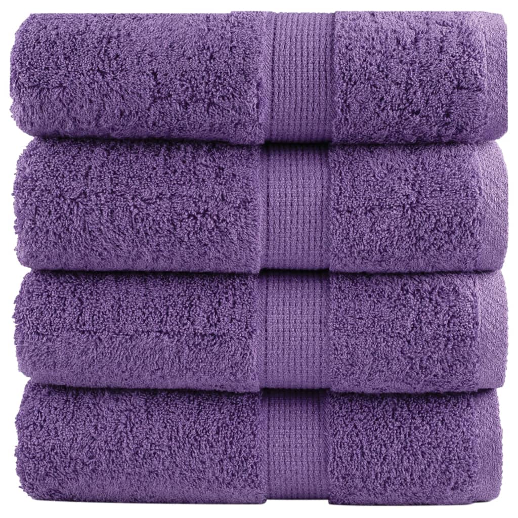 vidaXL Salviette Premium SOLUND 4 pz Viola 30x30 cm 600 g/m²