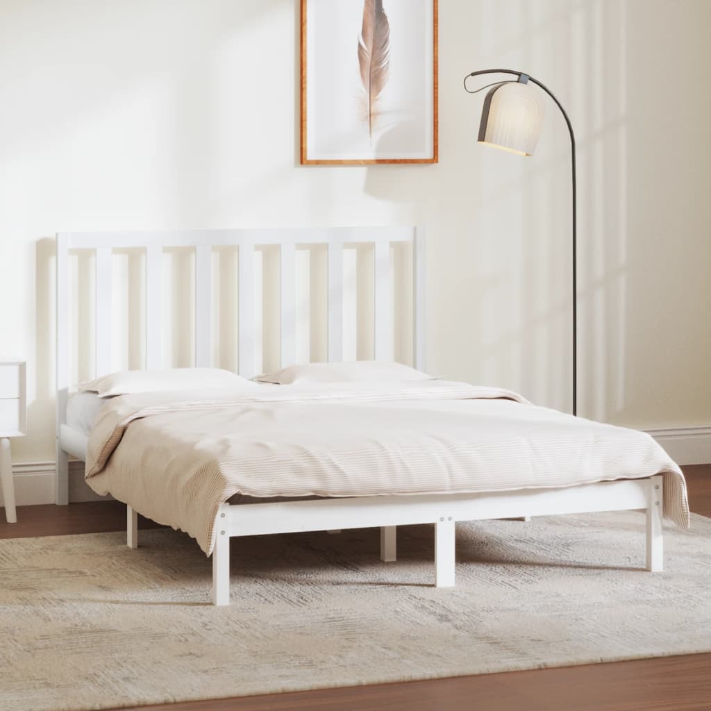 vidaXL Letto senza Materasso Bianco 140x190 cm Legno Massello di Pino