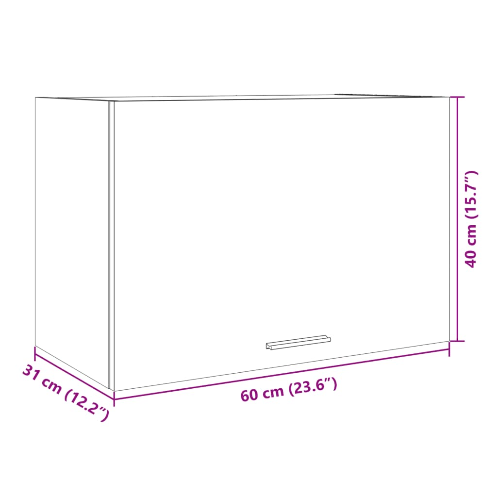 vidaXL Mobile Pensile Rovere Sonoma 60x31x40 cm in Legno Multistrato