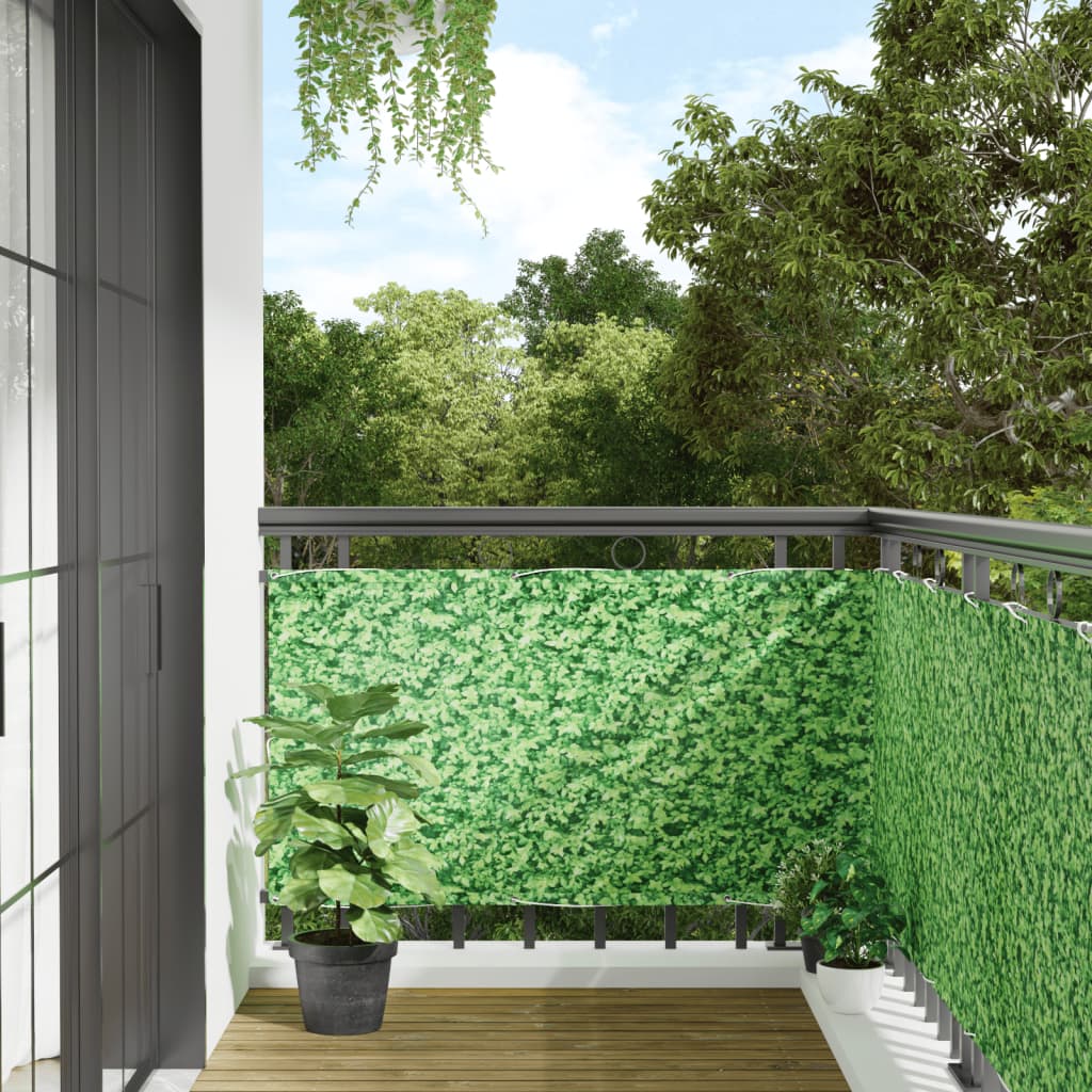 vidaXL Paravento da Balcone con Aspetto Pianta Verde 1000x75 cm PVC