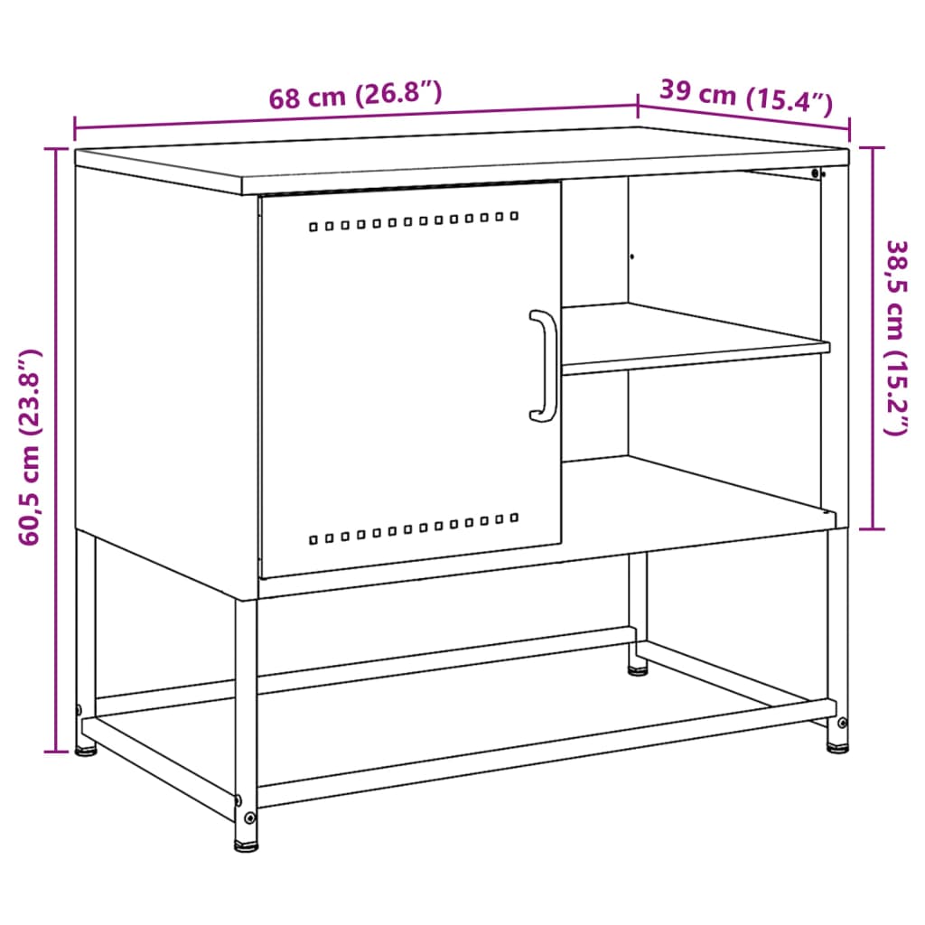 vidaXL Mobile TV Giallo Senape 100,5x39x60,5 cm in Acciaio