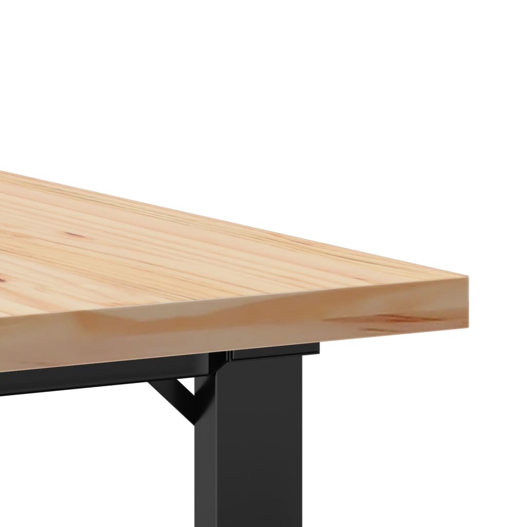 vidaXL Tavolino Salotto Telaio a O 90x90x45,5 cm Legno Pino e Acciaio