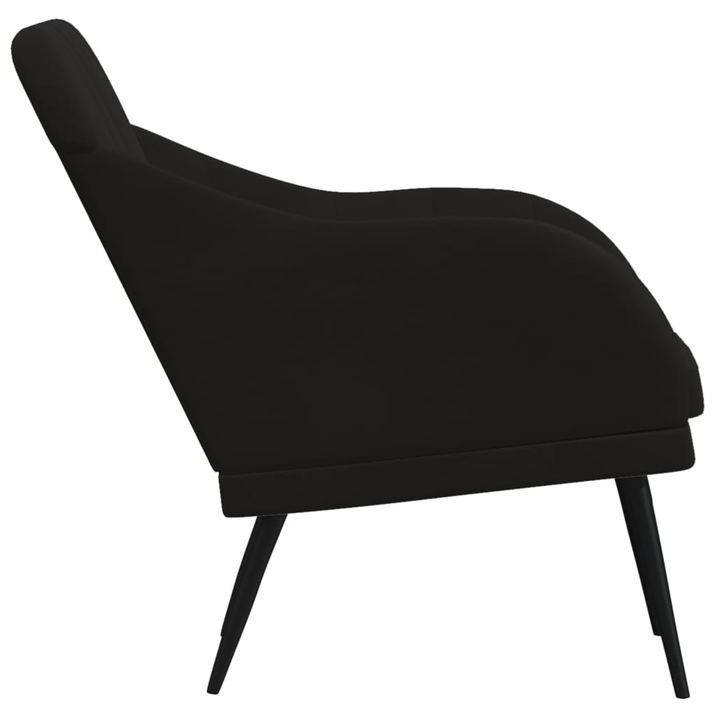 vidaXL Poltrona Nera 63x76x80 cm Velluto