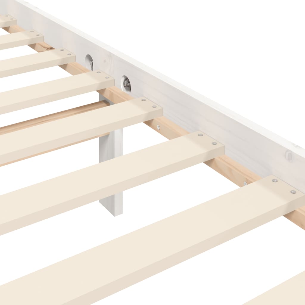 vidaXL Giroletto con Testiera Bianco Small Double Legno Massello