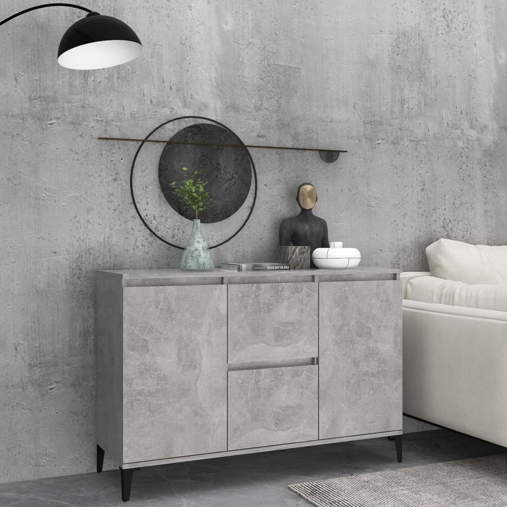 vidaXL Credenza Grigio Cemento 104x35x70 cm in Legno Multistrato