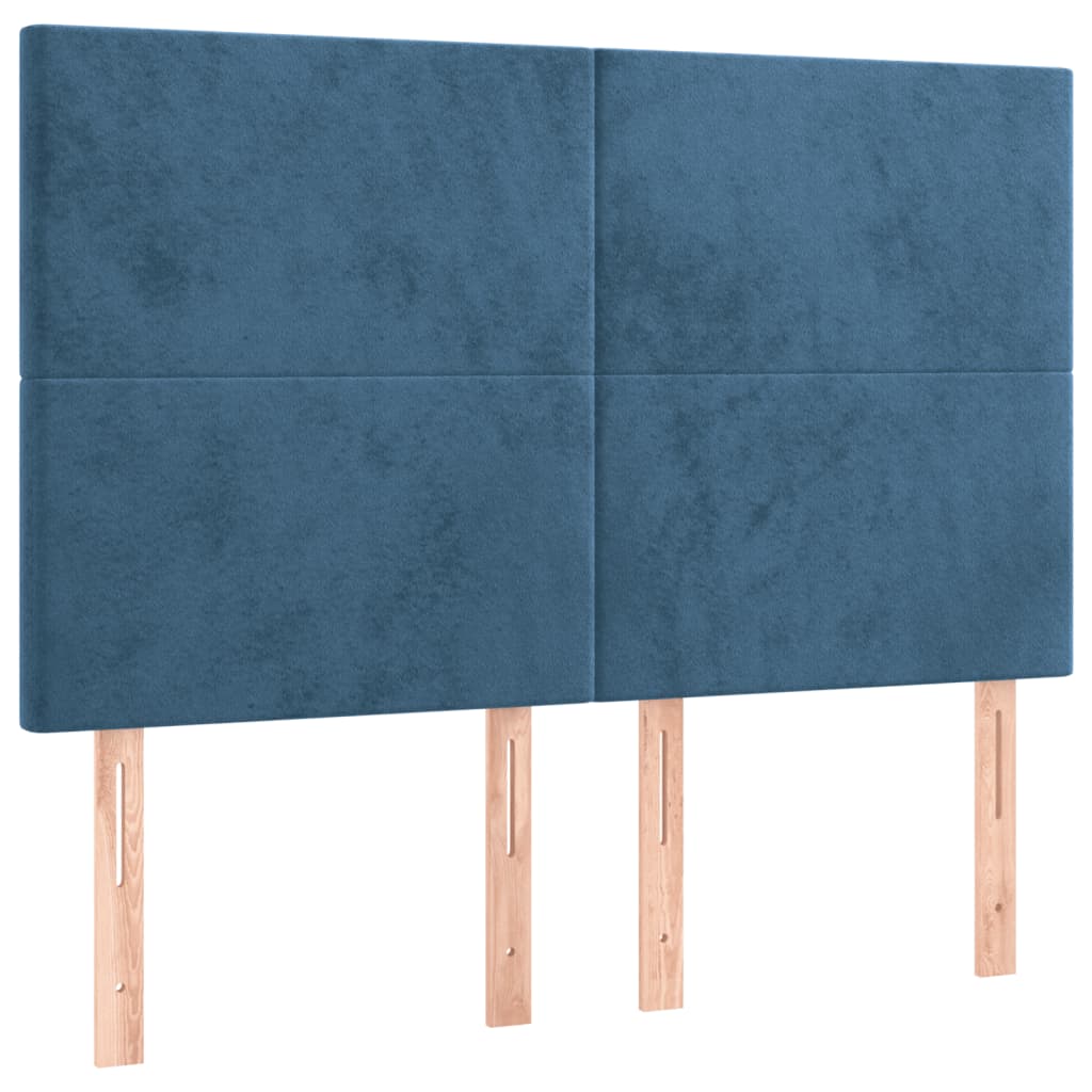 vidaXL Giroletto senza Materasso Blu Scuro 140x190 cm in Velluto