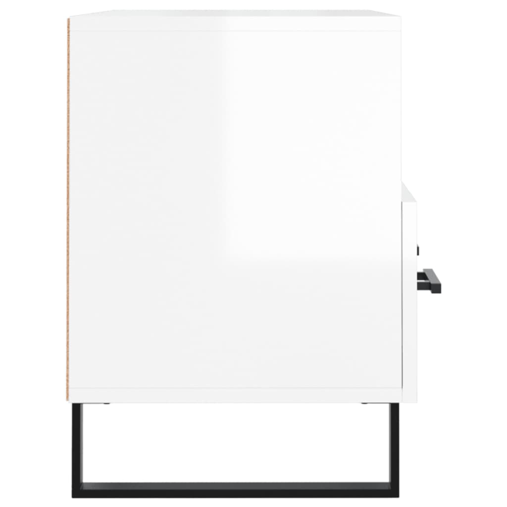 vidaXL Mobile Porta TV Bianco Lucido 80x36x50 cm in Legno Multistrato