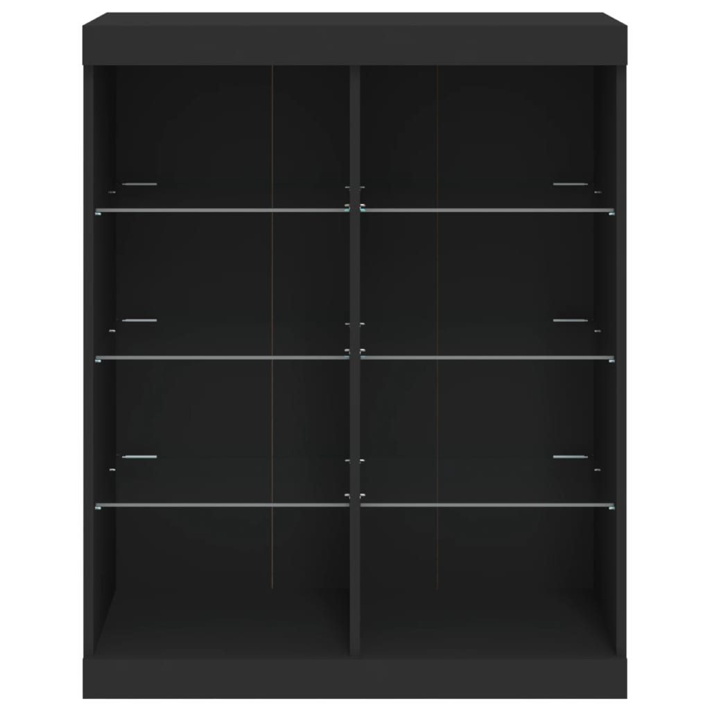 vidaXL Credenza con Luci LED Nera 81x37x100 cm