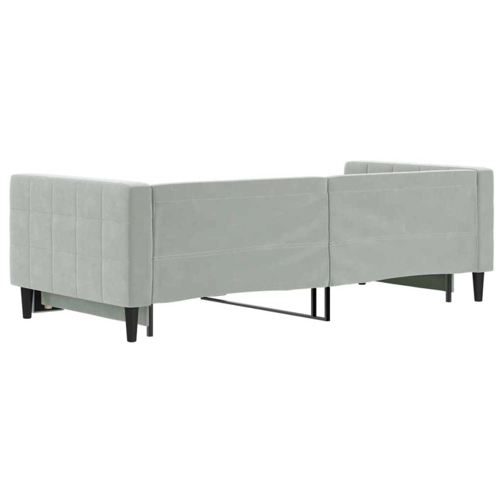 vidaXL Divano Letto con Letto Estraibile Grigio Chiaro 90x200 Velluto