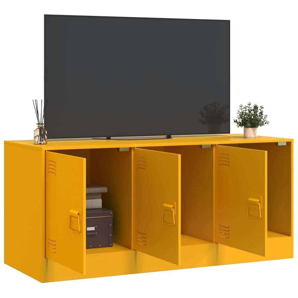 vidaXL Mobile Porta TV Giallo Senape 99x39x44 cm in Acciaio