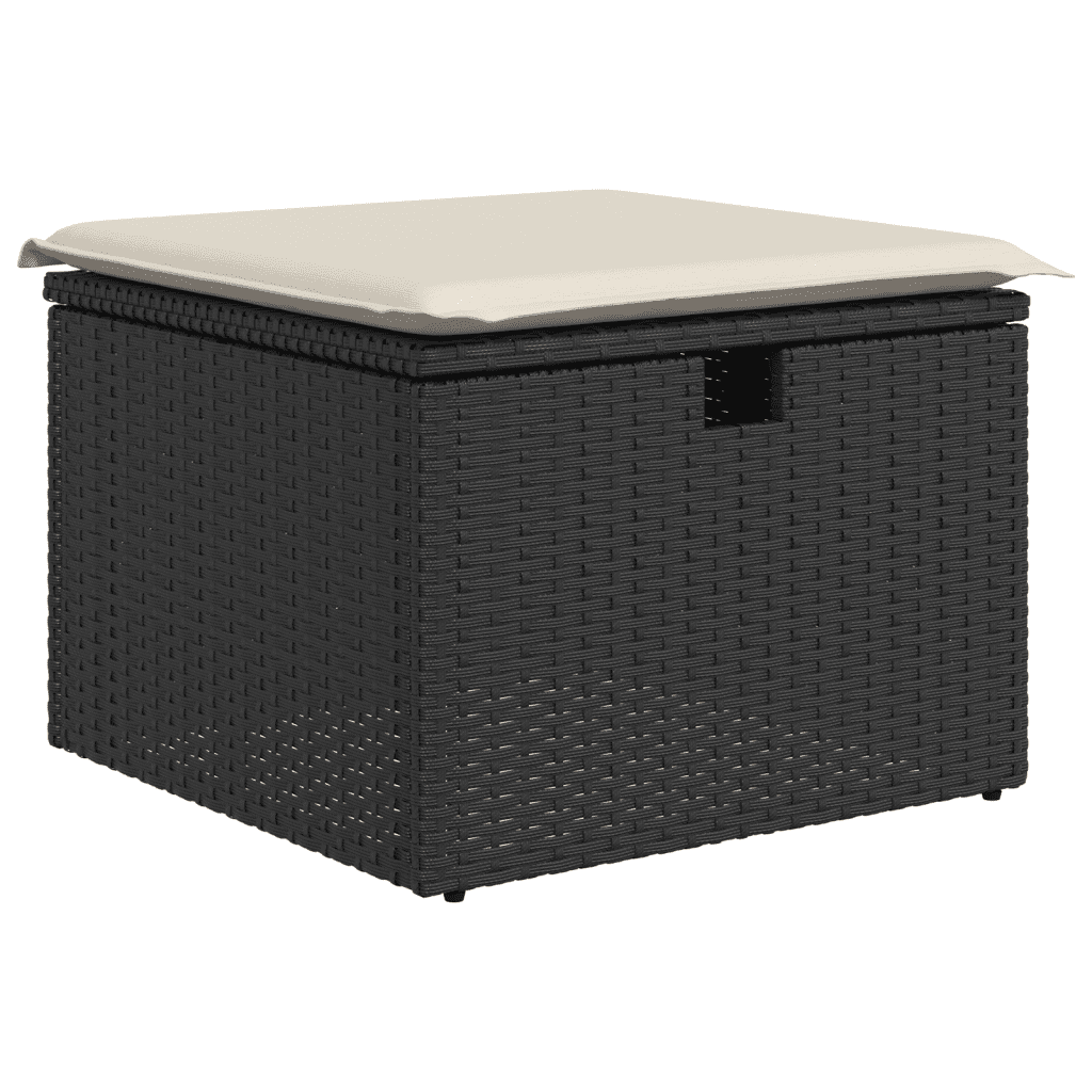 vidaXL Set Divani da Giardino con Cuscini 7pz Nero Polyrattan