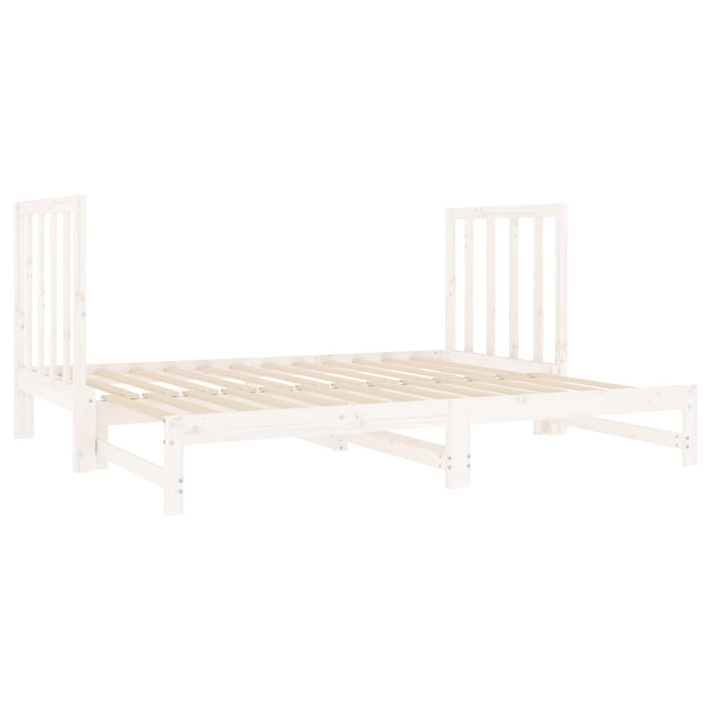 vidaXL Dormeuse Estraibile Bianca 2x(90x190) cm Legno Massello di Pino