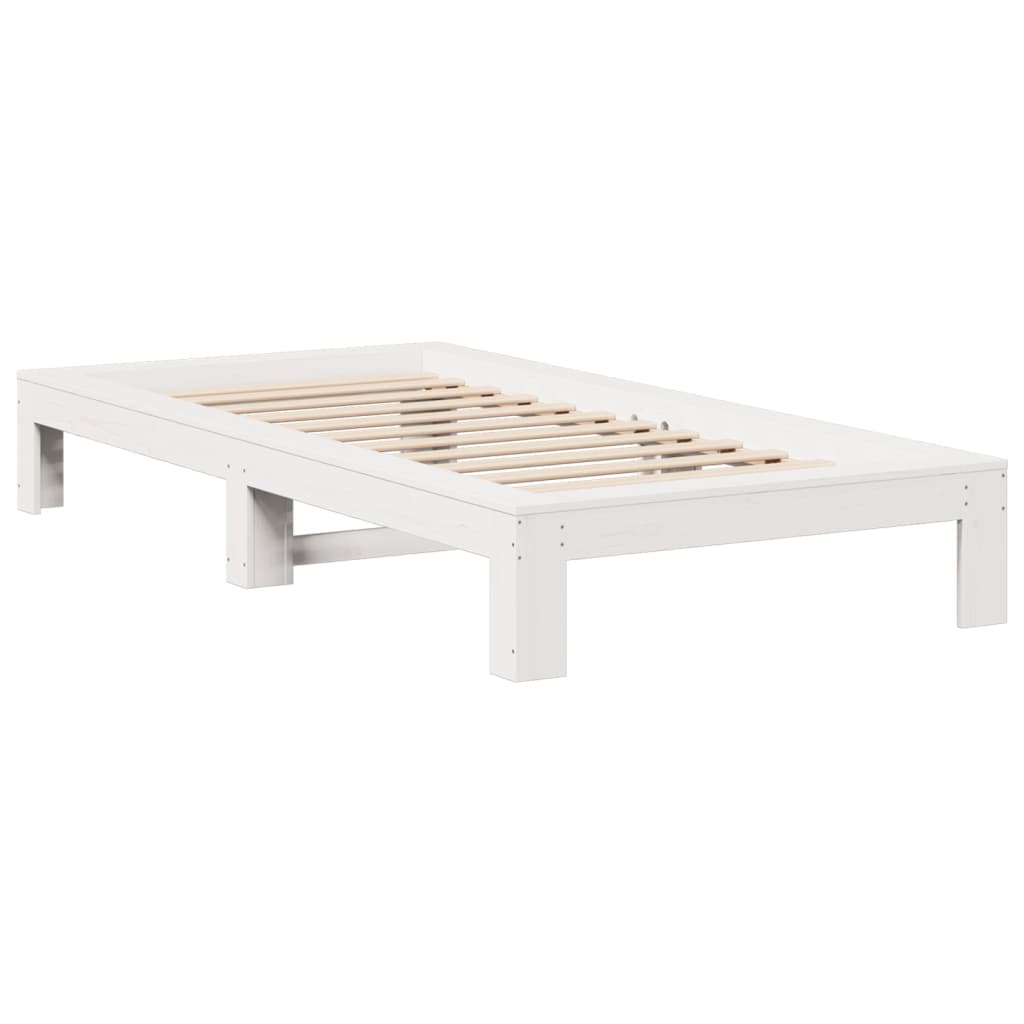 vidaXL Giroletto senza Materasso Bianco 90x200 cm Legno Massello Pino