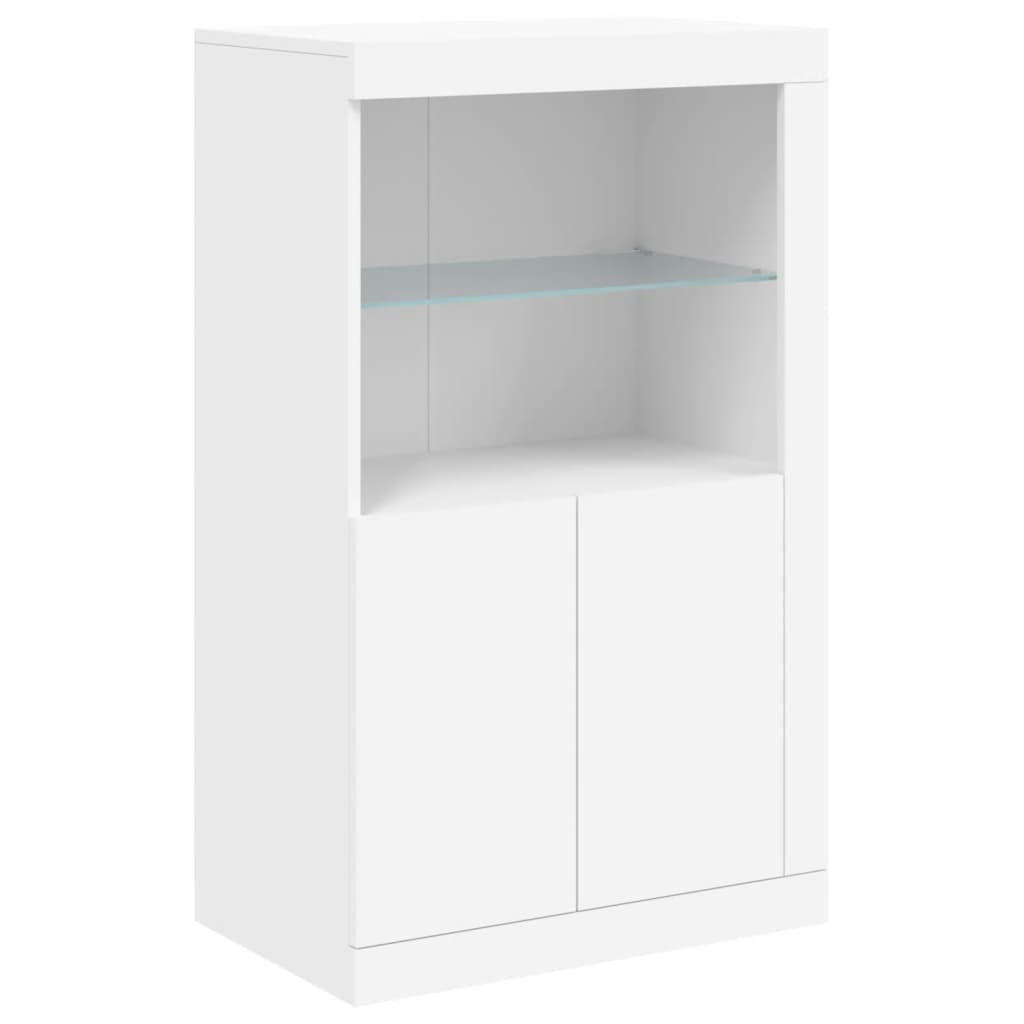 vidaXL Credenza con Luci LED Bianca 283x37x100 cm