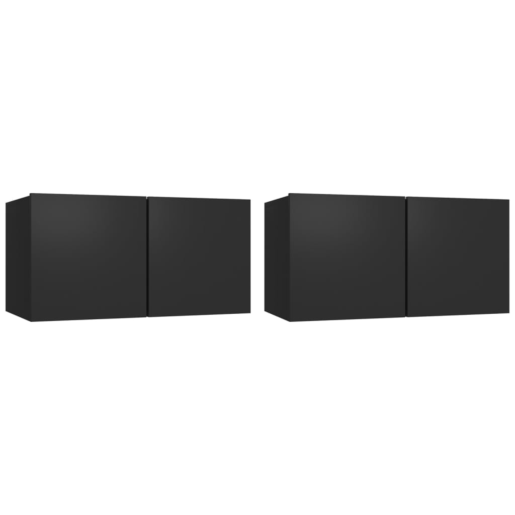 vidaXL Set Mobili Porta TV 4 pz Nero in Legno Multistrato