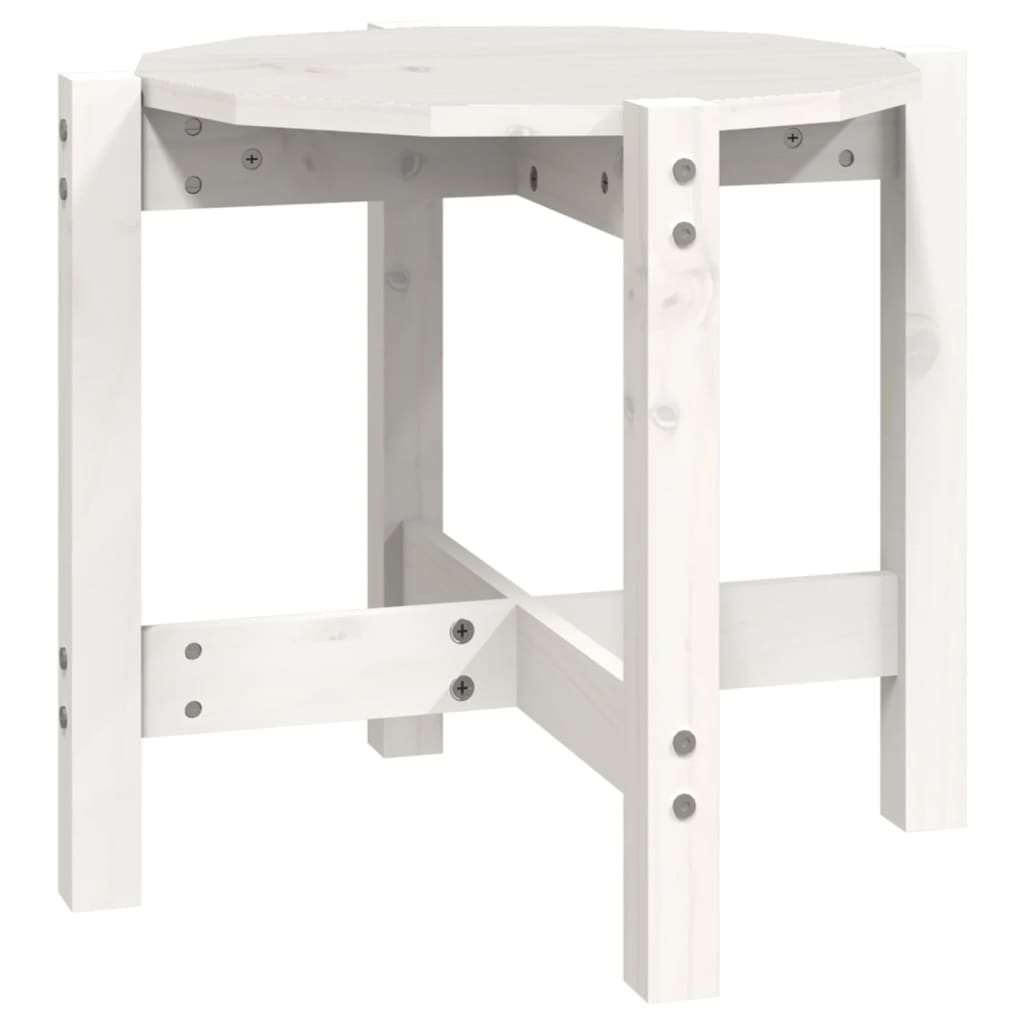 vidaXL Tavolino da Salotto Bianco Ø 52,5x45 cm Legno Massello di Pino