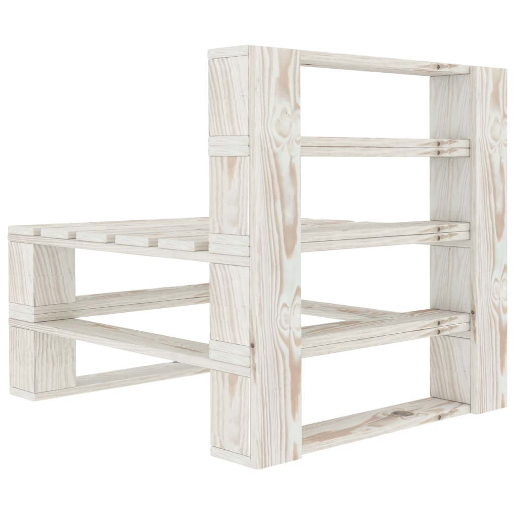 vidaXL Set Salotto da Giardino 6 pz Pallet in Legno Bianco