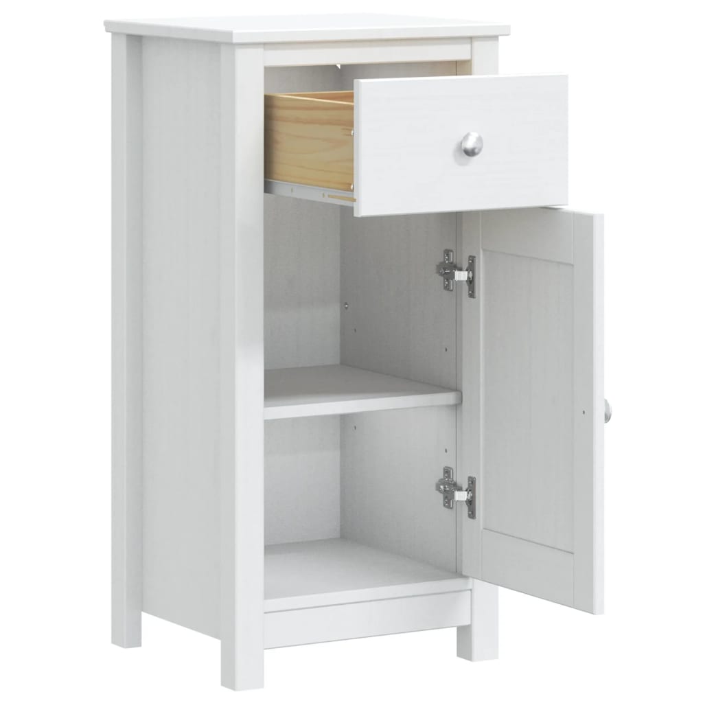 vidaXL Mobile da Bagno BERG Bianco 40x34x80 cm Legno Massello di Pino