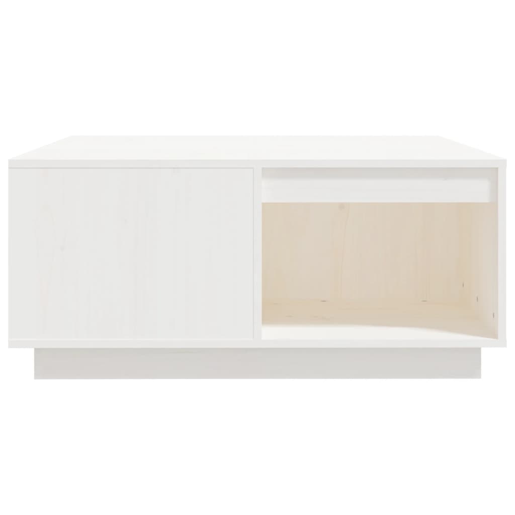 vidaXL Tavolino da Salotto Bianco 80x81x36,5 cm Legno Massello di Pino