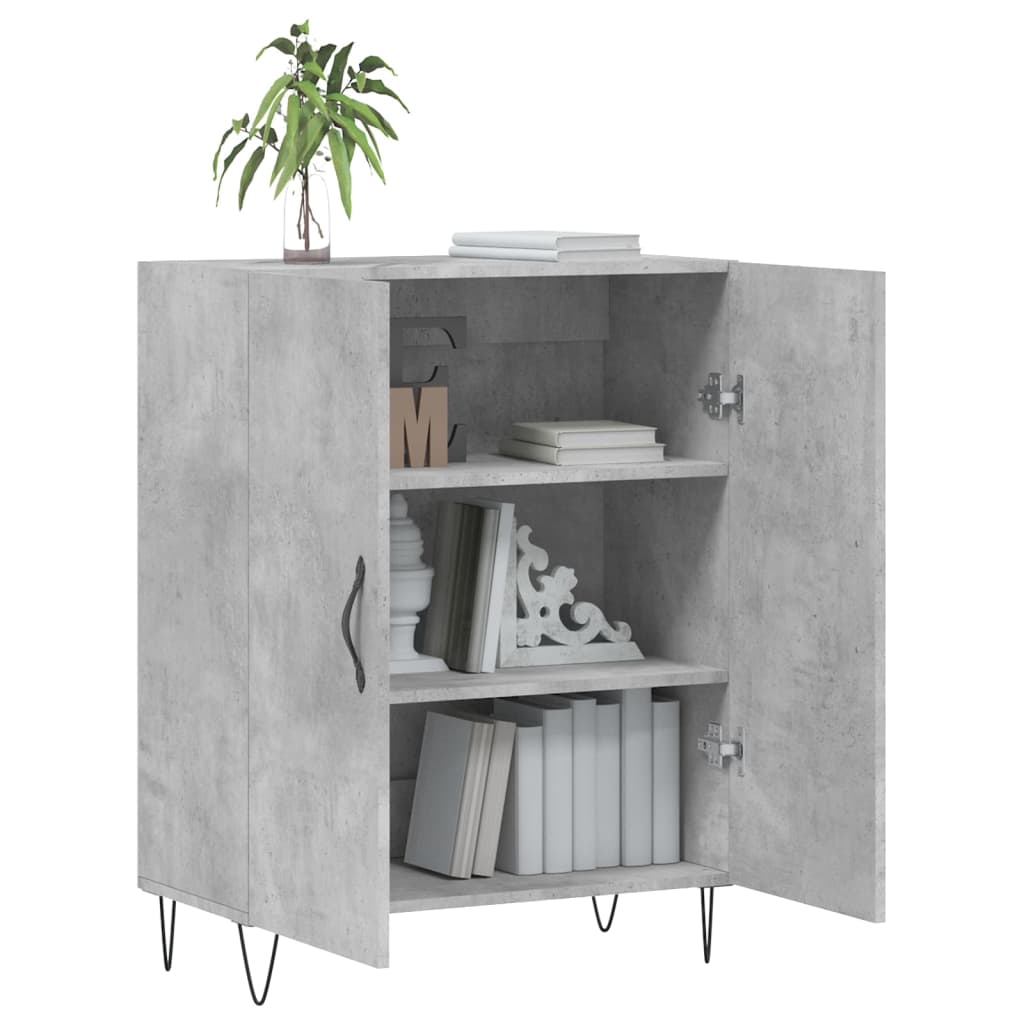 vidaXL Credenza Grigio Cemento 69,5x34x90 cm in Legno Multistrato