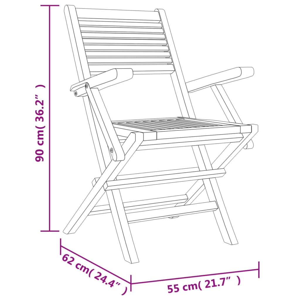 vidaXL Set da Pranzo per Giardino 5 pz in Legno Massello di Teak