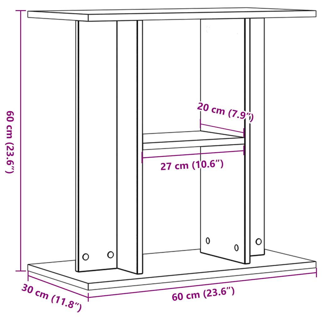 vidaXL Supporto Acquario 60x30x60 cm Multistrato Rovere Artigianale