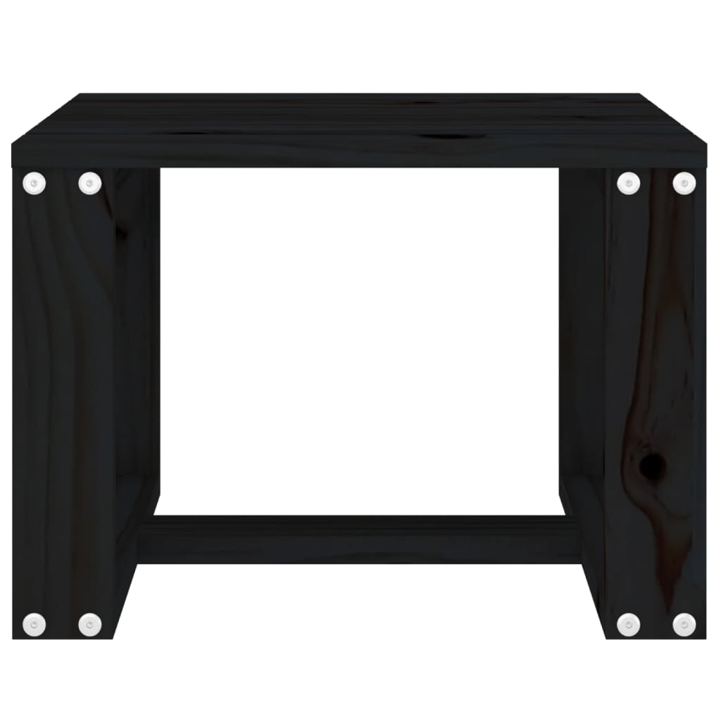 vidaXL Tavolino da Giardino Nero 40x38x28,5 cm Legno Massello Pino