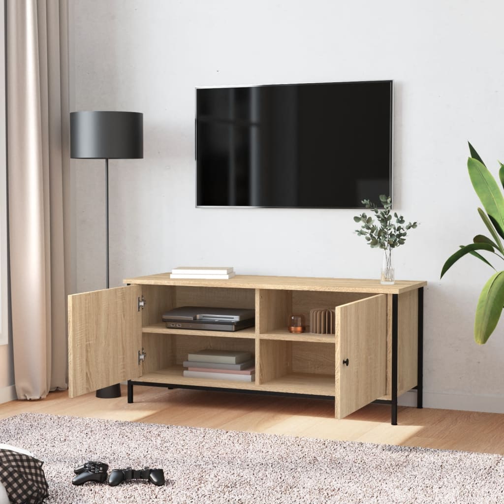 vidaXL Mobile TV con Ante Rovere Sonoma 102x35x45 cm Legno Multistrato