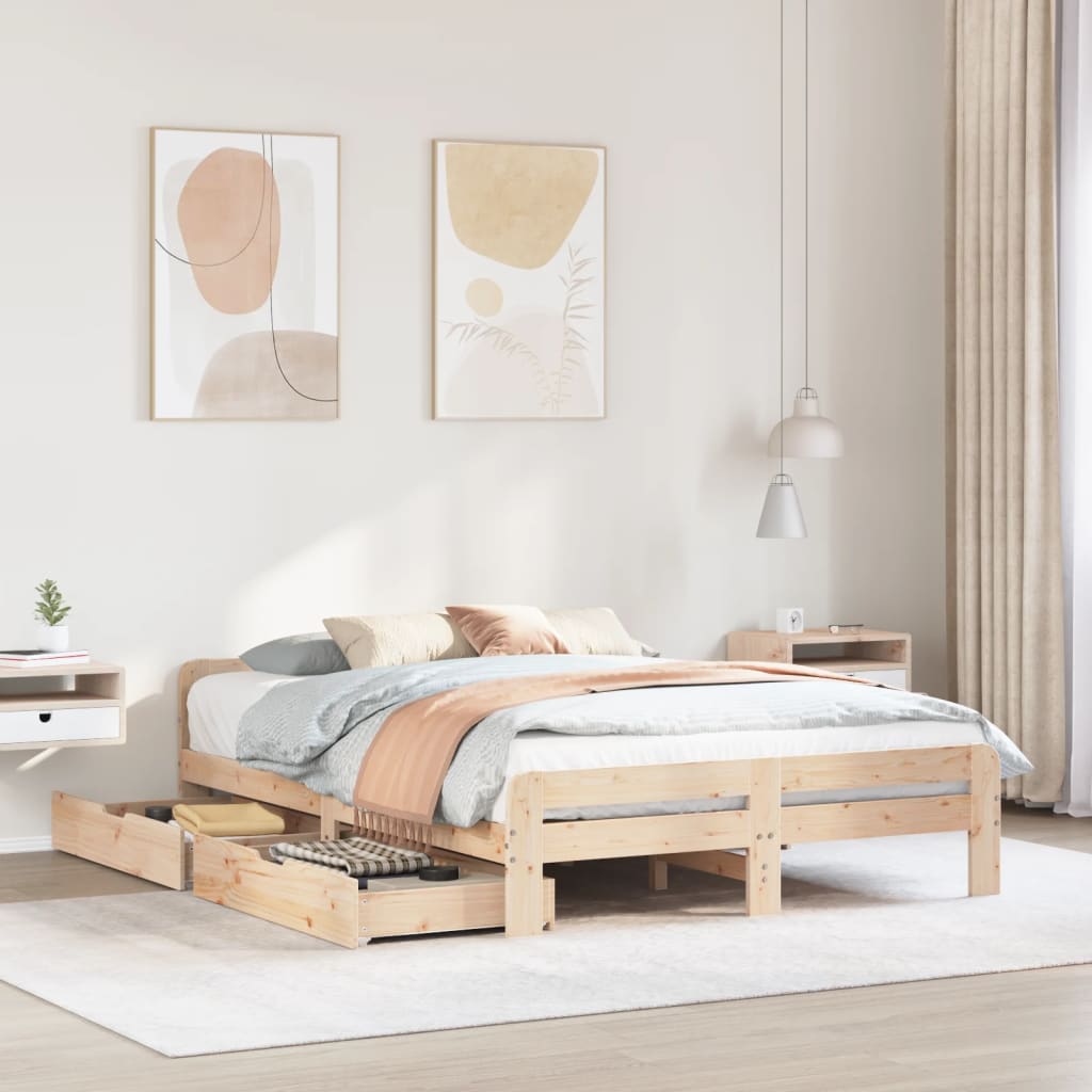 vidaXL Letto senza Materasso 140x190 cm in Legno Massello di Pino